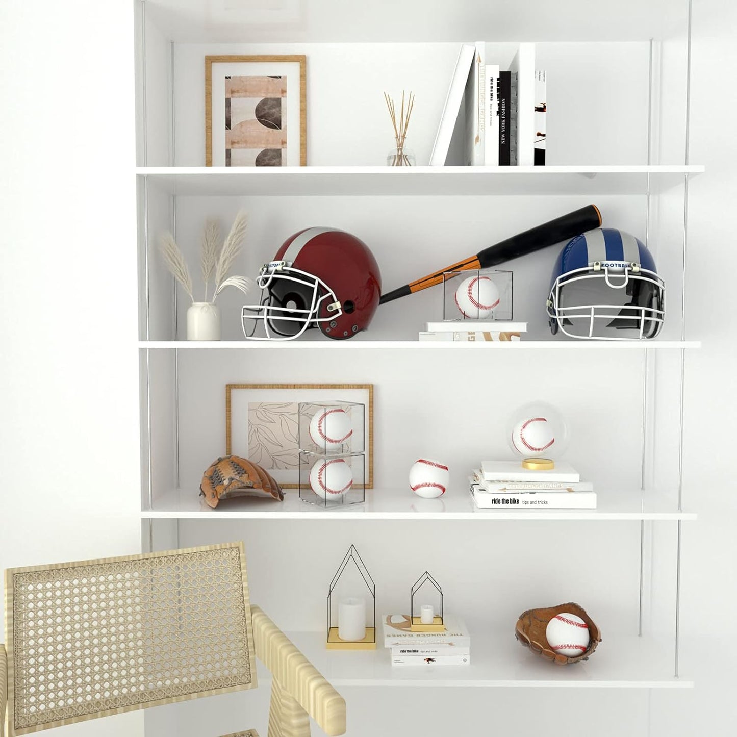 Baseball Display Case, UV Protected Acrylic Boxes for Display,Clear Display Case Baseball Cube Memorabilia Showcase Autograph Ball Protector - for Official Size Ball