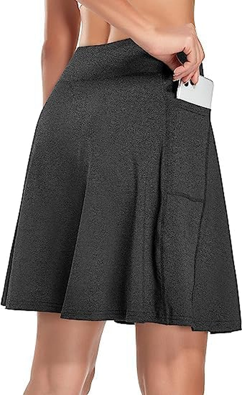Women'S 20" Knee Length Skorts Skirts Tennis Athletic Golf Causal Skort with 4 Pockets