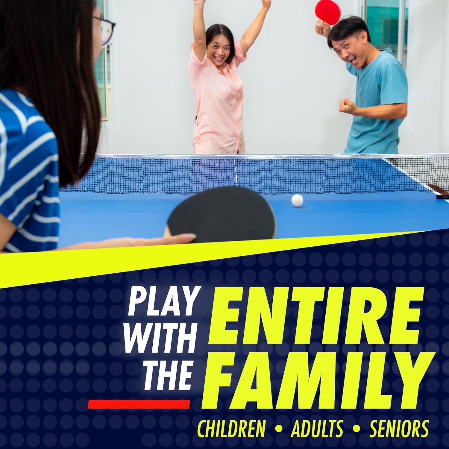 Ping Pong Paddles Set - Table Tennis Rackets and Balls, Retractable Net with Posts and Storage Case - Pingpong Paddle and Game Table Accessories