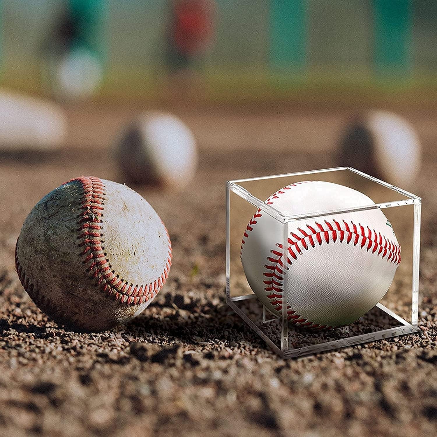 Baseball Display Case, UV Protected Acrylic Boxes for Display,Clear Display Case Baseball Cube Memorabilia Showcase Autograph Ball Protector - for Official Size Ball