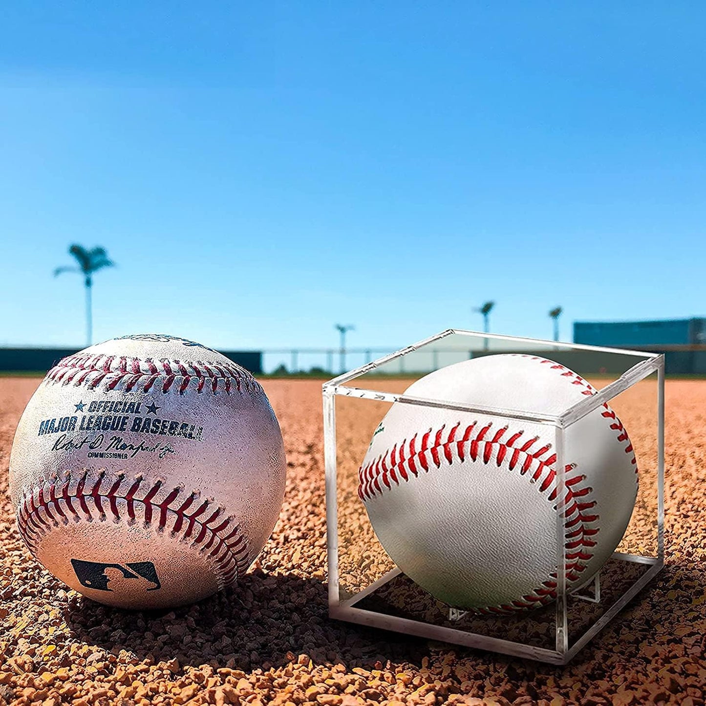 Baseball Display Case, UV Protected Acrylic Boxes for Display,Clear Display Case Baseball Cube Memorabilia Showcase Autograph Ball Protector - for Official Size Ball