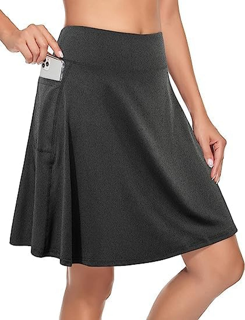 Women'S 20" Knee Length Skorts Skirts Tennis Athletic Golf Causal Skort with 4 Pockets
