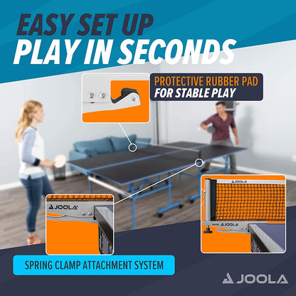Snapper-Indoor Table Tennis Net Set Leisure Sports Height Adjustable with Locking Screw Clamping Technology Silver/Black, One Size