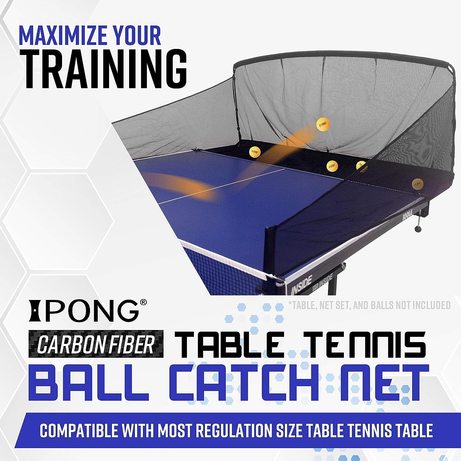 21140 Carbon Fiber Table Tennis Ball Catch Net Gray/Black