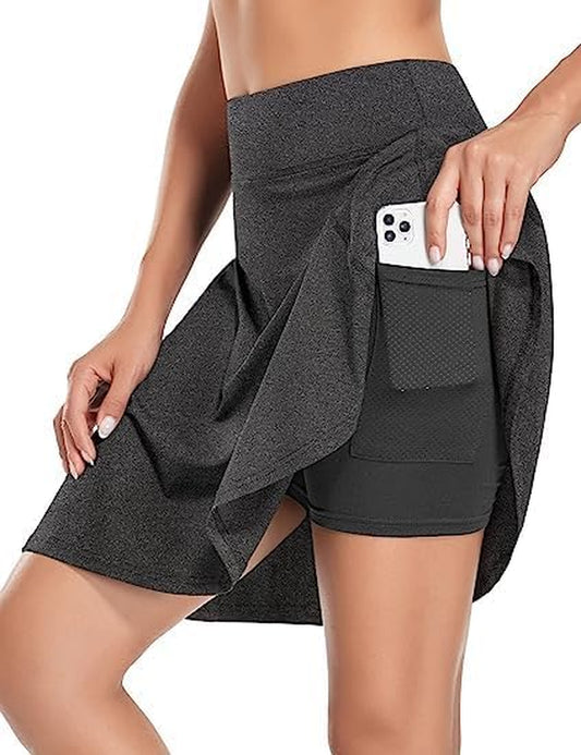 Women'S 20" Knee Length Skorts Skirts Tennis Athletic Golf Causal Skort with 4 Pockets