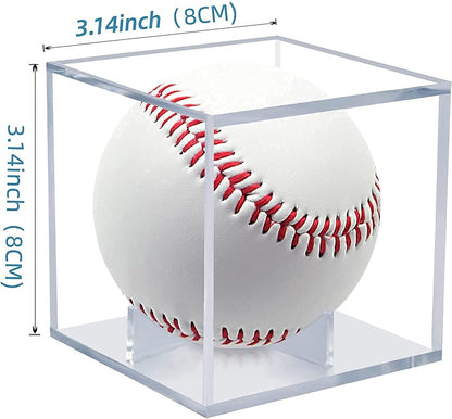 Baseball Display Case, UV Protected Acrylic Boxes for Display,Clear Display Case Baseball Cube Memorabilia Showcase Autograph Ball Protector - for Official Size Ball