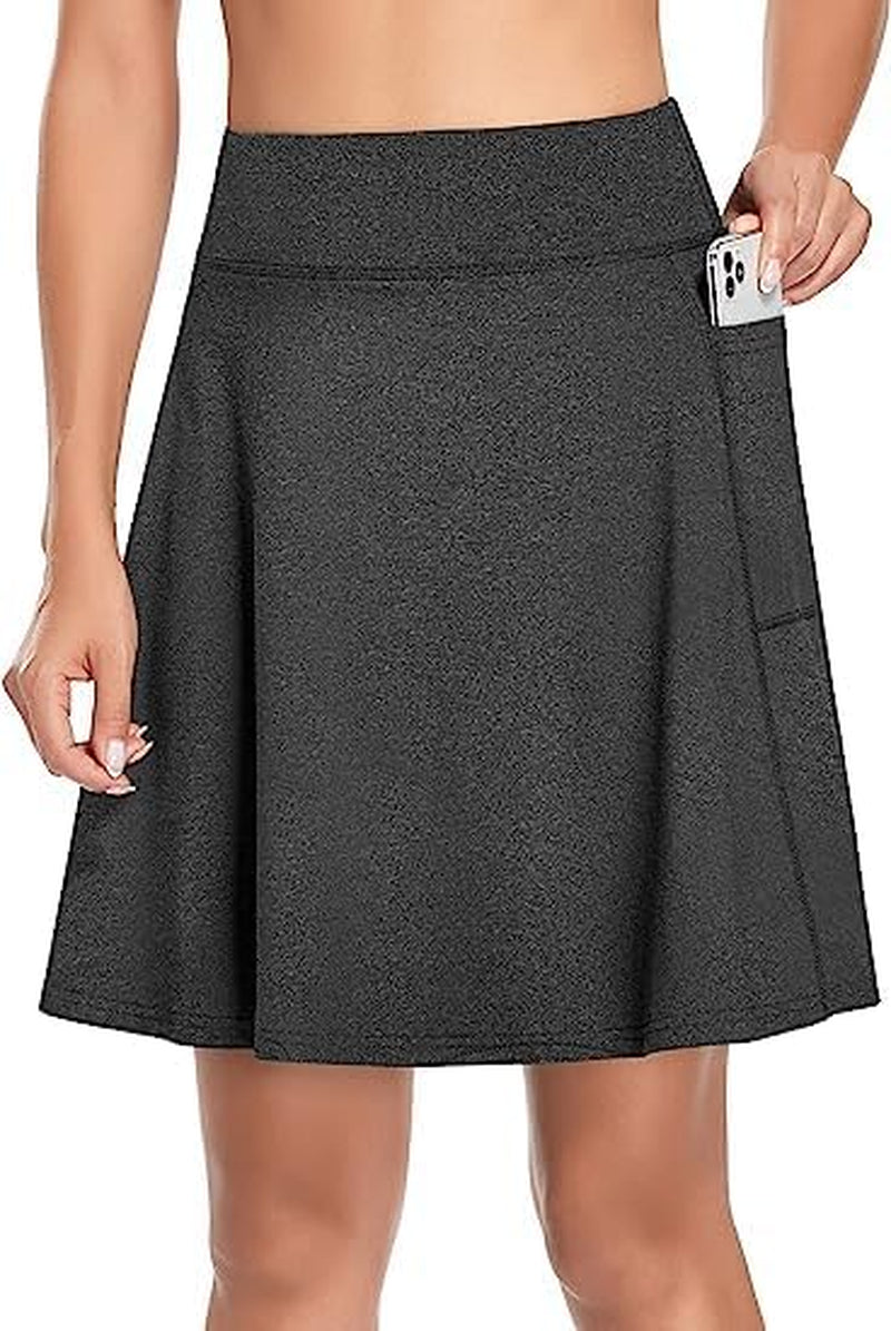 Women'S 20" Knee Length Skorts Skirts Tennis Athletic Golf Causal Skort with 4 Pockets